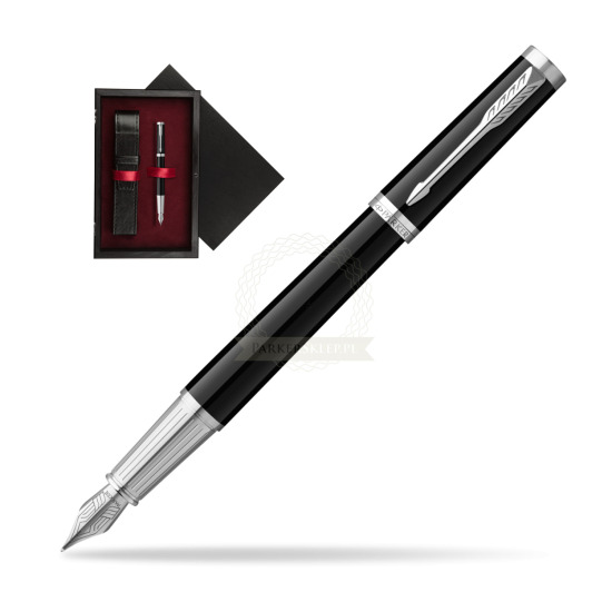 Pióro wieczne Parker Ingenuity Black CT w pudełku drewnianym Czerń Single Bordo