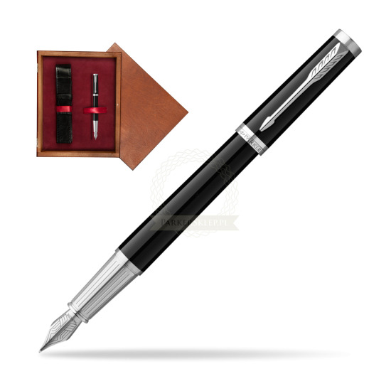 Pióro wieczne Parker Ingenuity Black CT w pudełku drewnianym Mahoń Single Bordo