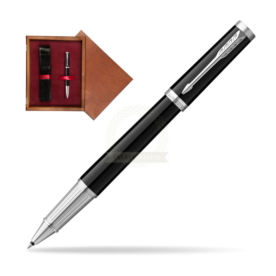 Pióro kulkowe Parker Ingenuity Black CT w pudełku drewnianym Mahoń Single Bordo