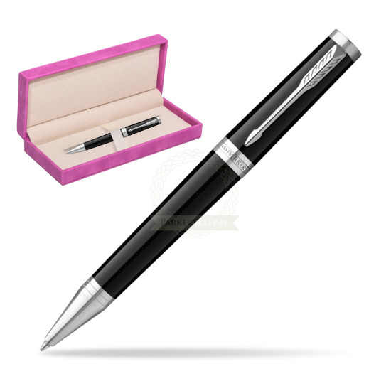 Długopis Parker Ingenuity Black CT w pudełku zamszowym fuksja