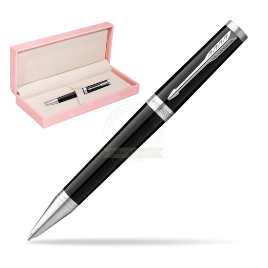 Długopis Parker Ingenuity Black CT w różowym pudełku zamszowym