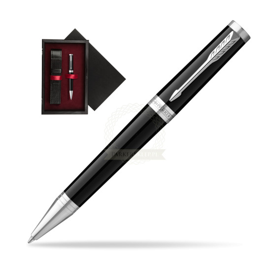 Długopis Parker Ingenuity Black CT w pudełku drewnianym Czerń Single Bordo