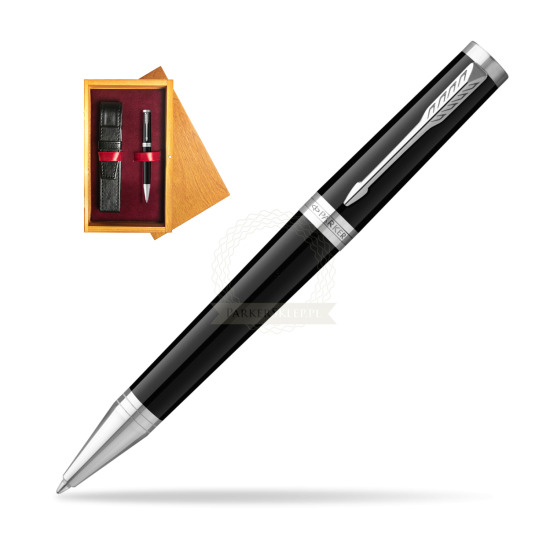 Długopis Parker Ingenuity Black CT w pudełku drewnianym Honey Single Bordo