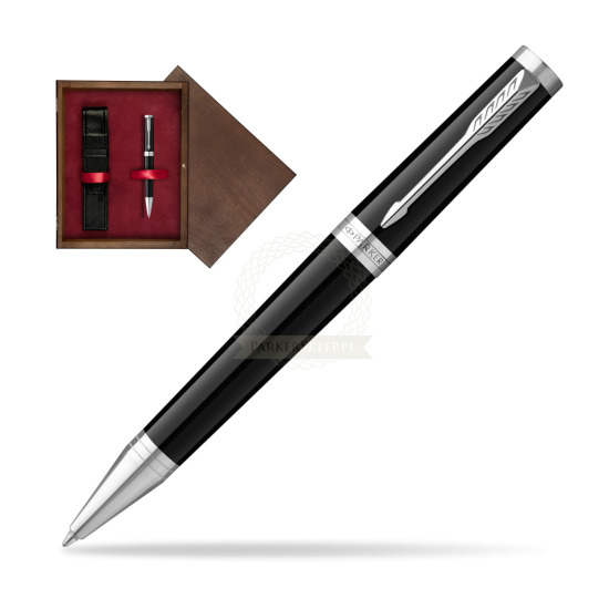 Długopis Parker Ingenuity Black CT w pudełku drewnianym Wenge Single Bordo