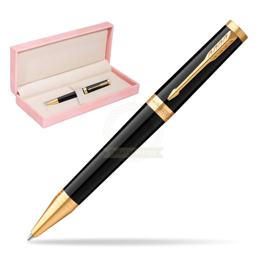Długopis Parker Ingenuity Black GT w różowym pudełku zamszowym