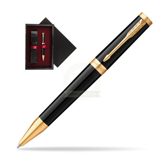 Długopis Parker Ingenuity Black GT w pudełku drewnianym Czerń Single Bordo