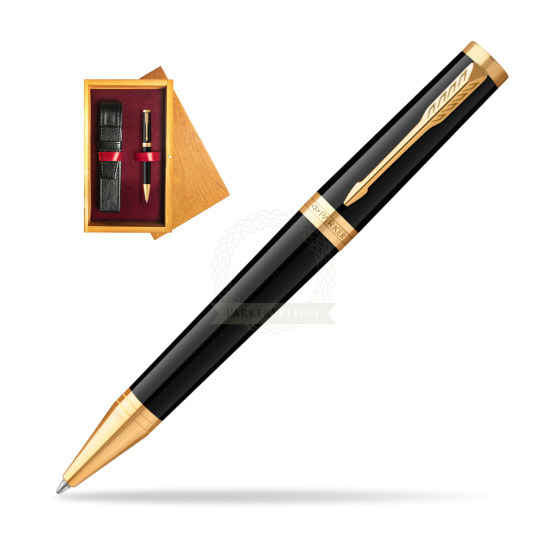 Długopis Parker Ingenuity Black GT w pudełku drewnianym Honey Single Bordo