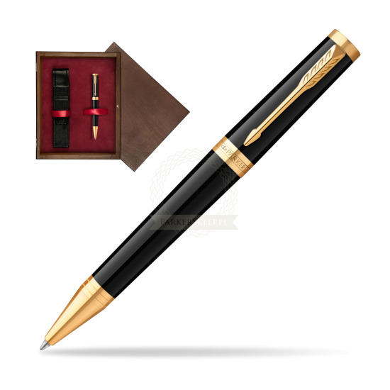 Długopis Parker Ingenuity Black GT w pudełku drewnianym Wenge Single Bordo