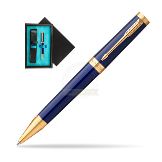 Długopis Parker Ingenuity Blue GT w pudełku drewnianym Czerń Single Turkus