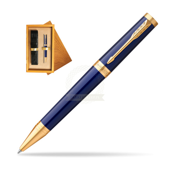Długopis Parker Ingenuity Blue GT w pudełku drewnianym Honey Single Ecru