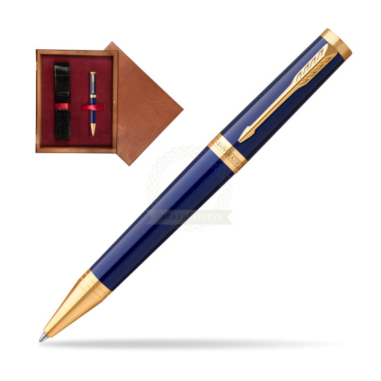 Długopis Parker Ingenuity Blue GT w pudełku drewnianym Mahoń Single Bordo
