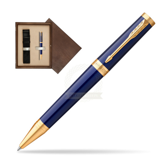 Długopis Parker Ingenuity Blue GT w pudełku drewnianym Wenge Single Ecru