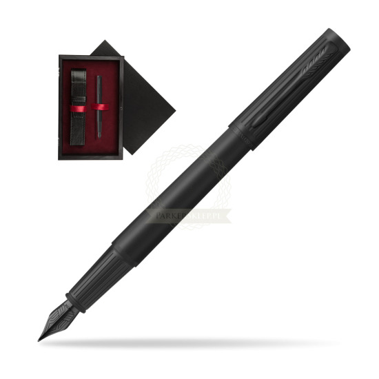 Pióro wieczne Parker Ingenuity Black BT w pudełku drewnianym Czerń Single Bordo