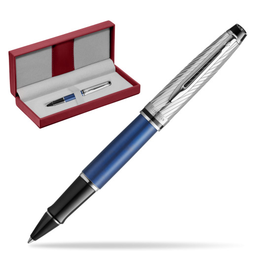 Pióro kulkowe Waterman Expert Deluxe Metalic Blue w czerwonym pudełku skórzanym