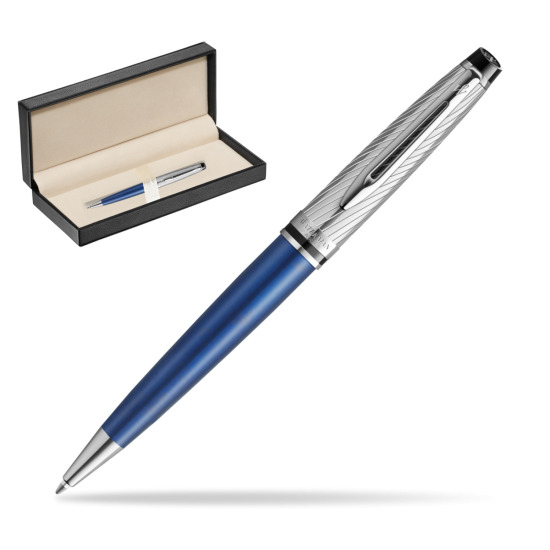 Długopis Waterman Expert Deluxe Metalic Blue w pudełku classic pure black