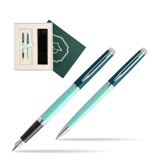 Zestaw prezentowy Waterman pióro wieczne + długopis HÉMISPHÈRE COLOR-BLOCK GREEN CT w pudełku Wiedza i Nauka