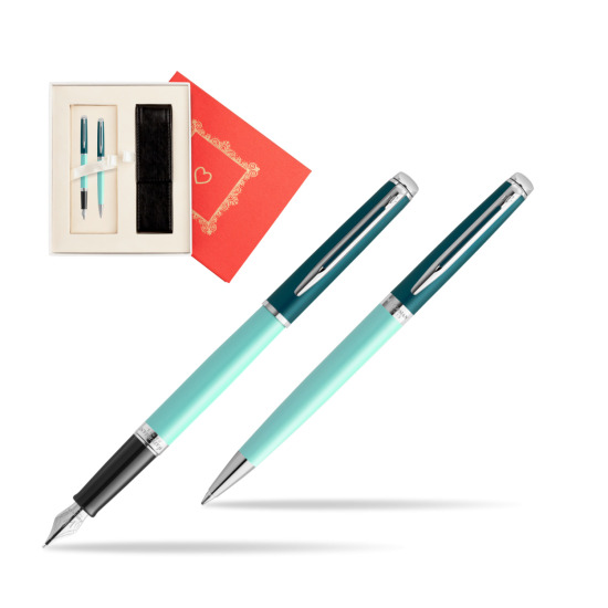 Zestaw prezentowy Waterman pióro wieczne + długopis HÉMISPHÈRE COLOR-BLOCK GREEN CT w pudełku Czerwień Od Serca