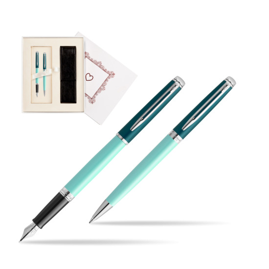 Zestaw prezentowy Waterman pióro wieczne + długopis HÉMISPHÈRE COLOR-BLOCK GREEN CT w pudełku Biel Od Serca