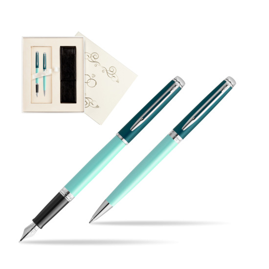 Zestaw prezentowy Waterman pióro wieczne + długopis HÉMISPHÈRE COLOR-BLOCK GREEN CT w pudełku Ślub