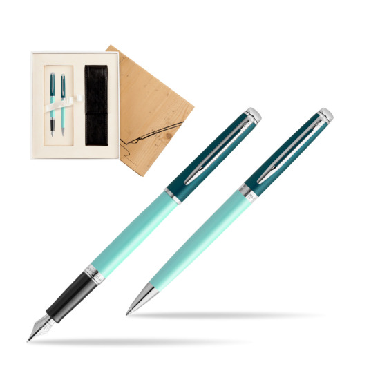 Zestaw prezentowy Waterman pióro wieczne + długopis HÉMISPHÈRE COLOR-BLOCK GREEN CT w pudełku Jubileusz 2