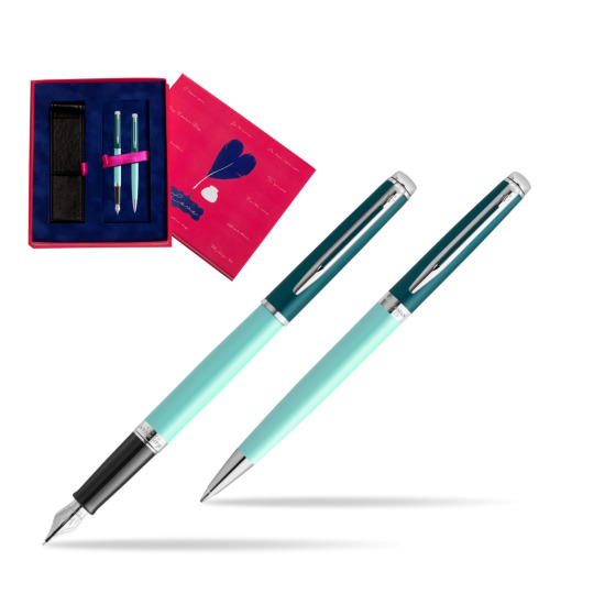 Zestaw prezentowy Waterman pióro wieczne + długopis HÉMISPHÈRE COLOR-BLOCK GREEN CT w pudełku Love