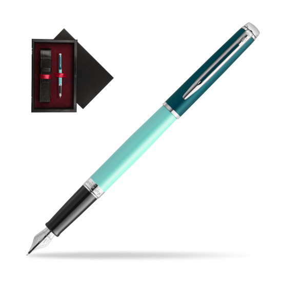 Pióro wieczne Waterman HÉMISPHÈRE COLOR-BLOCK GREEN CT w pudełku drewnianym Czerń Single Bordo