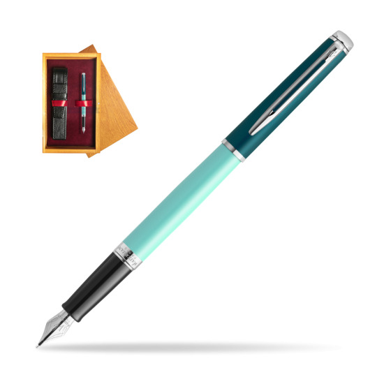 Pióro wieczne Waterman HÉMISPHÈRE COLOR-BLOCK GREEN CT w pudełku drewnianym Honey Single Bordo