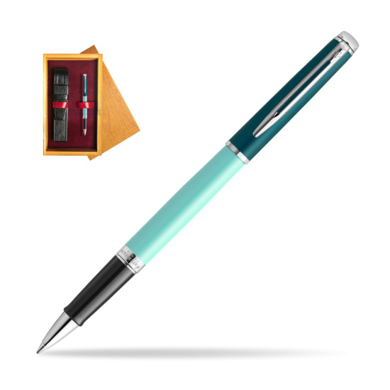 Pióro kulkowe Waterman HÉMISPHÈRE COLOR-BLOCK GREEN CT w pudełku drewnianym Honey Single Bordo