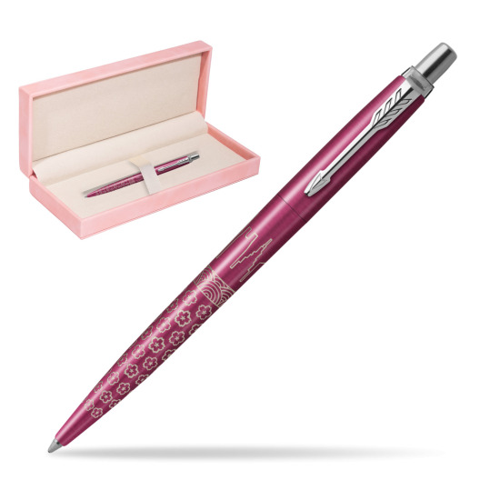 Długopis Parker JOTTER GLOBAL ICON - TOKYO w różowym pudełku zamszowym