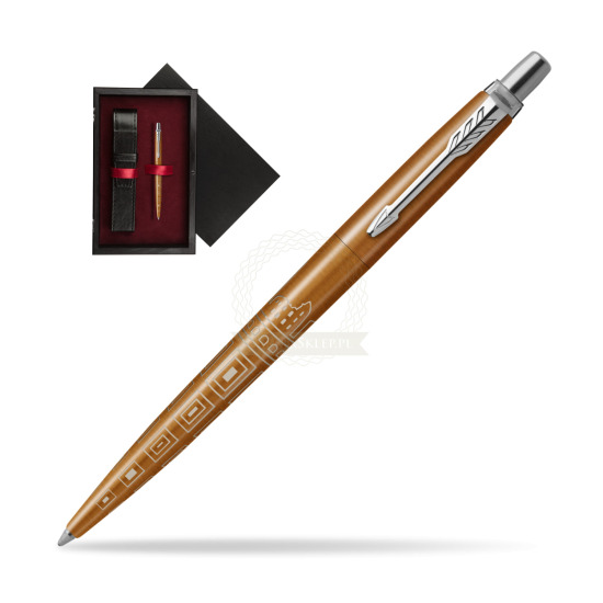 Długopis Parker JOTTER GLOBAL ICON - ROME w pudełku drewnianym Czerń Single Bordo