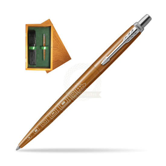 Długopis Parker JOTTER GLOBAL ICON - ROME w pudełku drewnianym Honey Single Zieleń