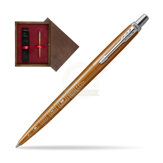 Długopis Parker JOTTER GLOBAL ICON - ROME w pudełku drewnianym Wenge Single Bordo