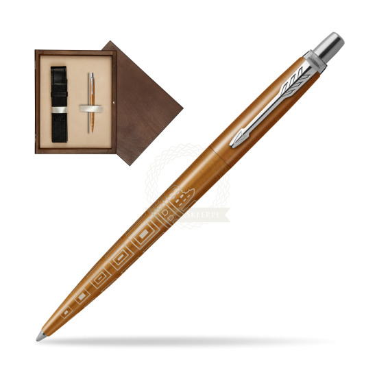Długopis Parker JOTTER GLOBAL ICON - ROME w pudełku drewnianym Wenge Single Ecru