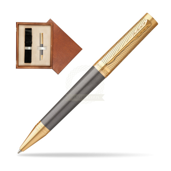 Długopis Parker Ingenuity Pioneers GT - limitowana kolekcja w pudełku drewnianym Mahoń Single Ecru