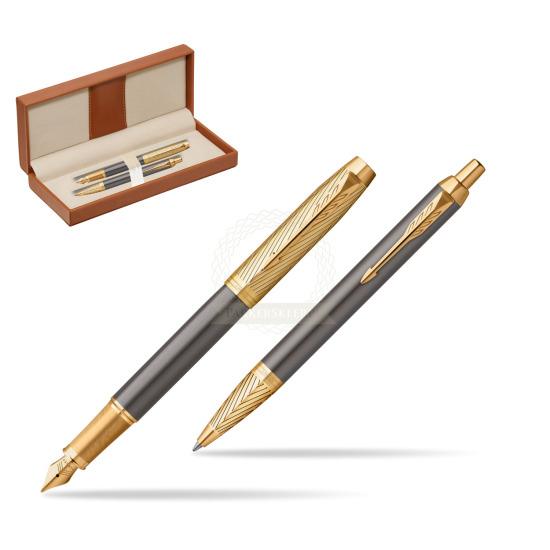 Zestaw Prezentowy Parker Pióro wieczne + długopis IM Pioneers GT - limitowana kolekcja w pudełku classic brown