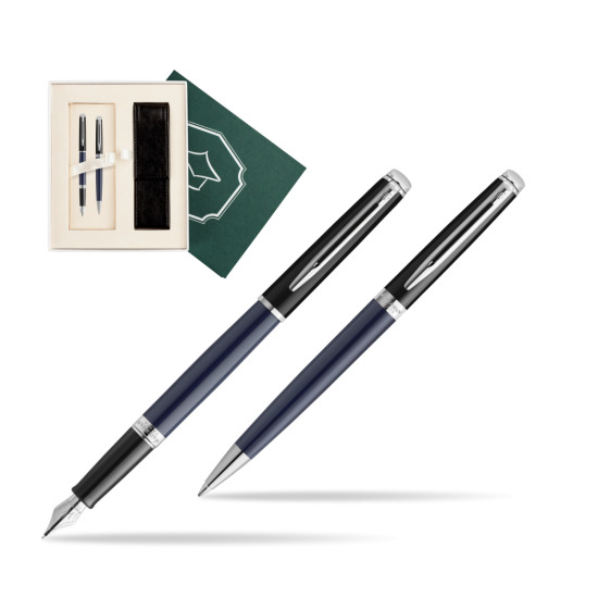 Zestaw prezentowy pióro wieczne + długopis Waterman HÉMISPHÈRE COLOR-BLOCK BLACK-BLUE w pudełku Wiedza i Nauka