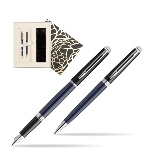 Zestaw prezentowy pióro wieczne + długopis Waterman HÉMISPHÈRE COLOR-BLOCK BLACK-BLUE w pudełku Jubileusz