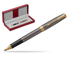 Pióro kulkowe Parker SONNET Grey Core GT w czerwonym pudełku skórzanym
