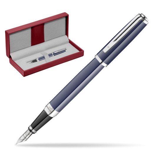 Pióro wieczne Waterman EXCEPTION BLUE CORE w czerwonym pudełku skórzanym