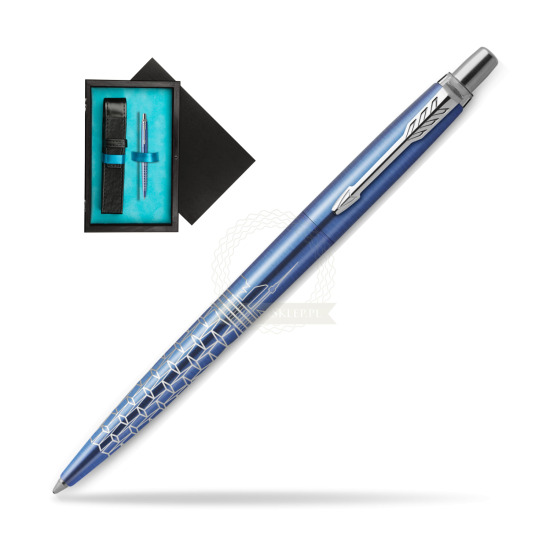 Długopis Parker JOTTER GLOBAL ICON - SEUL w pudełku drewnianym Czerń Single Turkus