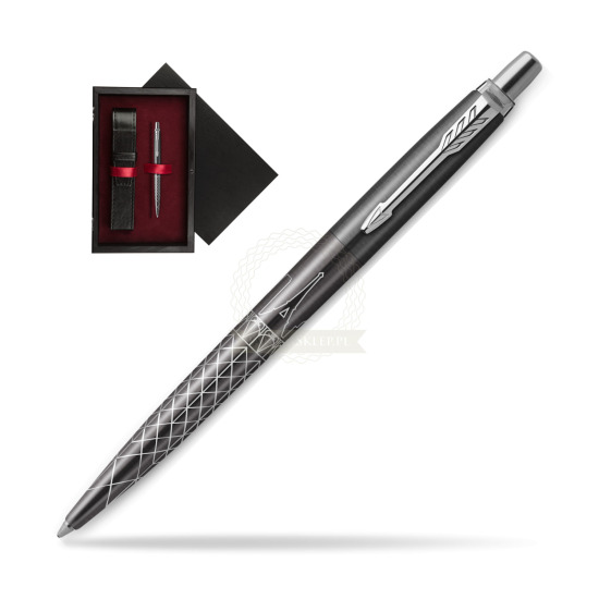 Długopis Parker JOTTER GLOBAL ICON - PARIS w pudełku drewnianym Czerń Single Bordo