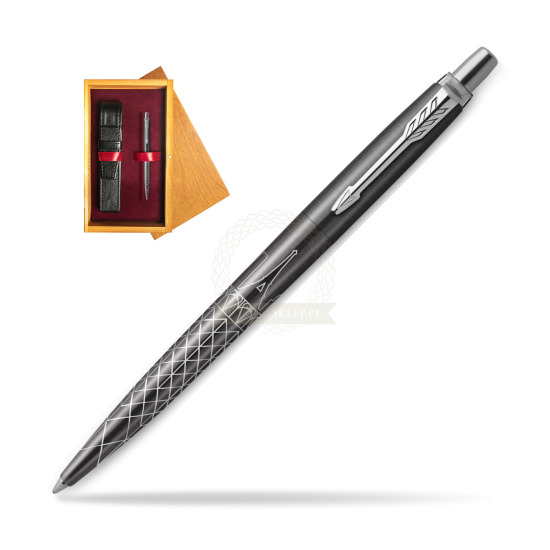 Długopis Parker JOTTER GLOBAL ICON - PARIS w pudełku drewnianym Honey Single Bordo