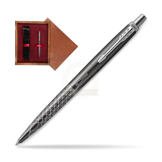 Długopis Parker JOTTER GLOBAL ICON - PARIS w pudełku drewnianym Mahoń Single Bordo