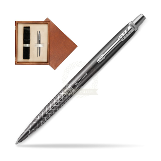 Długopis Parker JOTTER GLOBAL ICON - PARIS w pudełku drewnianym Mahoń Single Ecru