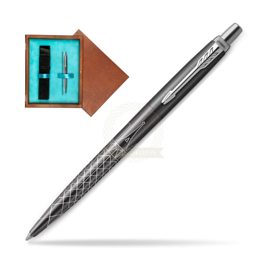 Długopis Parker JOTTER GLOBAL ICON - PARIS w pudełku drewnianym Mahoń Single Turkus