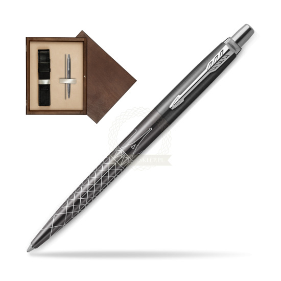 Długopis Parker JOTTER GLOBAL ICON - PARIS w pudełku drewnianym Wenge Single Ecru