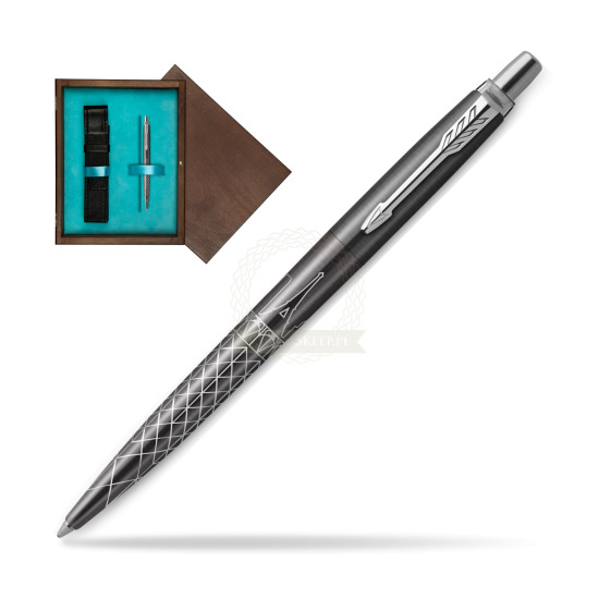 Długopis Parker JOTTER GLOBAL ICON - PARIS w pudełku drewnianym Wenge Single Turkus