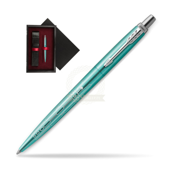 Długopis Parker JOTTER GLOBAL ICON - MIAMI w pudełku drewnianym Czerń Single Bordo
