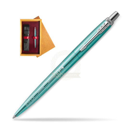Długopis Parker JOTTER GLOBAL ICON - MIAMI w pudełku drewnianym Honey Single Bordo