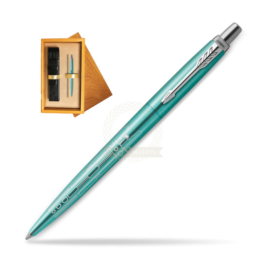 Długopis Parker JOTTER GLOBAL ICON - MIAMI w pudełku drewnianym Honey Single Ecru